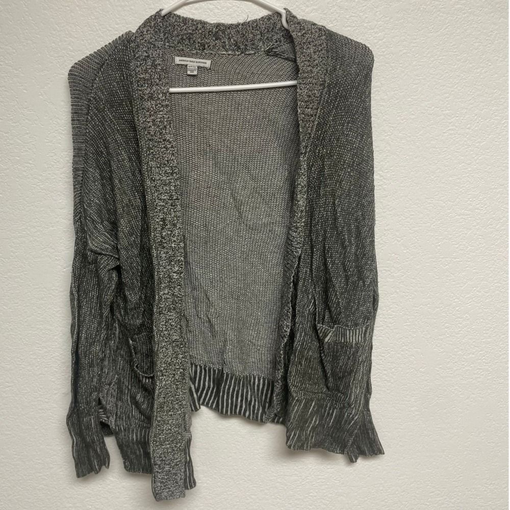 American Eagle Outfitters Cardigan Sweater Knit Open Front Gray Size S/P